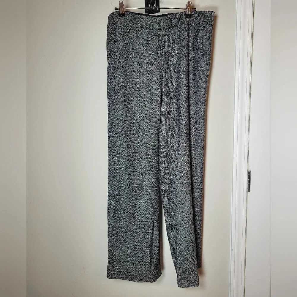 Soft Surroundings Tweed Gray and Black Trouser Pants sz 10 Style 2AT26